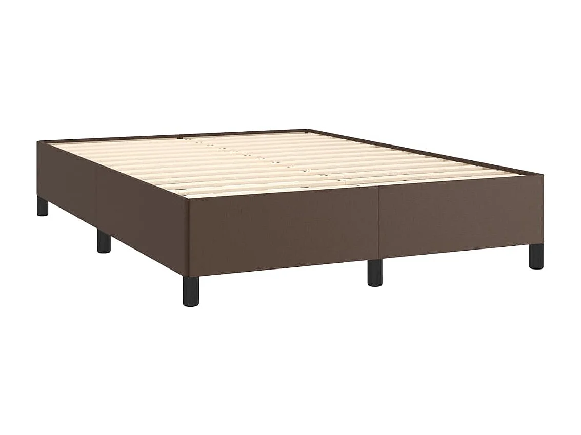 Cama 140x190 cm couro artificial castanho PT476518