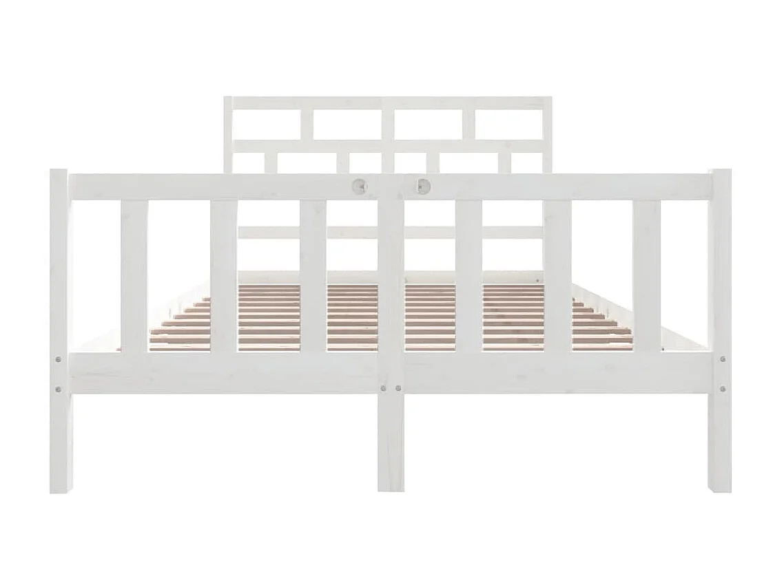 Cama king 150x200 cm pinho maciço branco PT923146