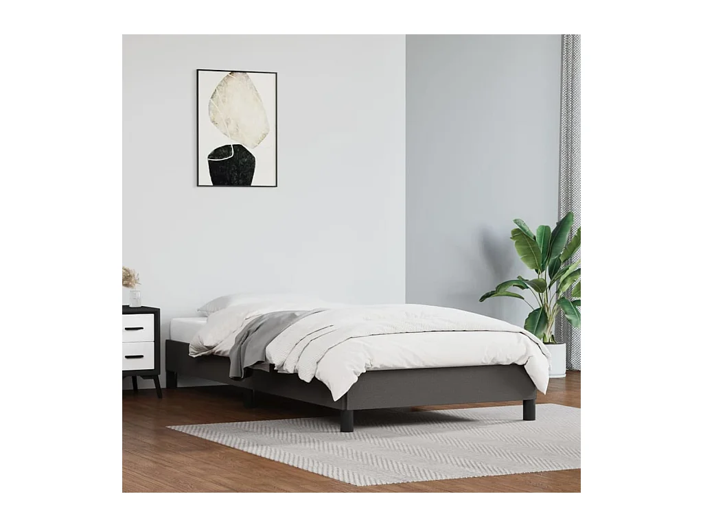 Lit-90x200 cm Gris Similicuir EGGB85206
