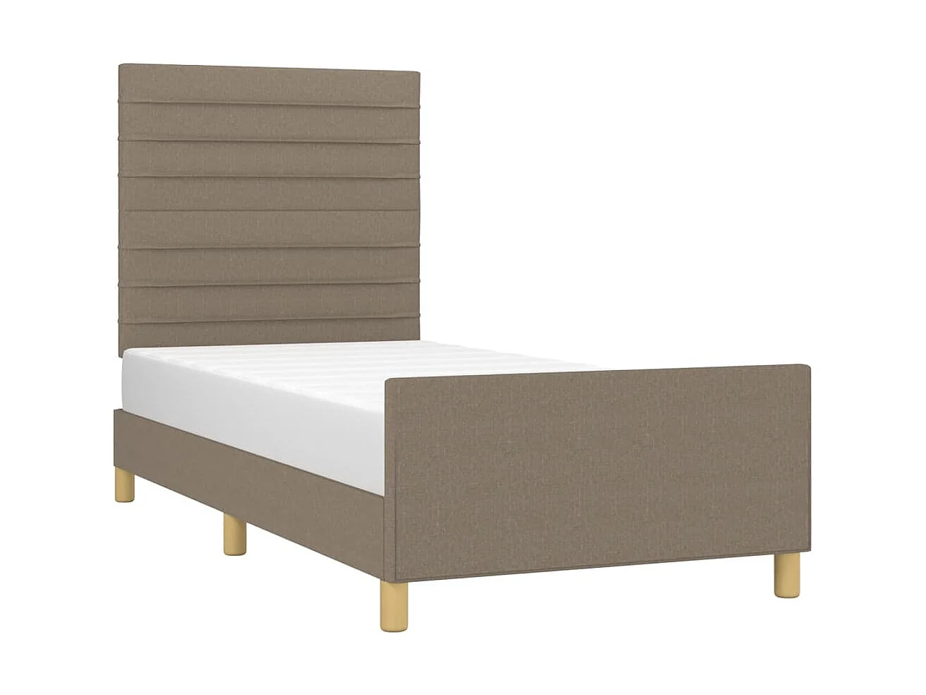 Lit-100x200 cm avec tête de lit Taupe Tissu EGGB76988