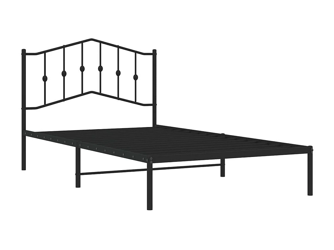 Cama com cabeceira 107x203 cm metal preto PT767911