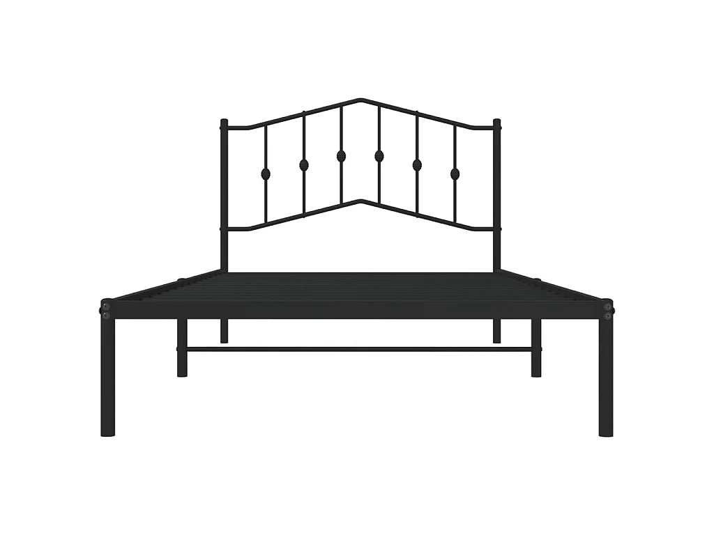 Cama com cabeceira 107x203 cm metal preto PT767911