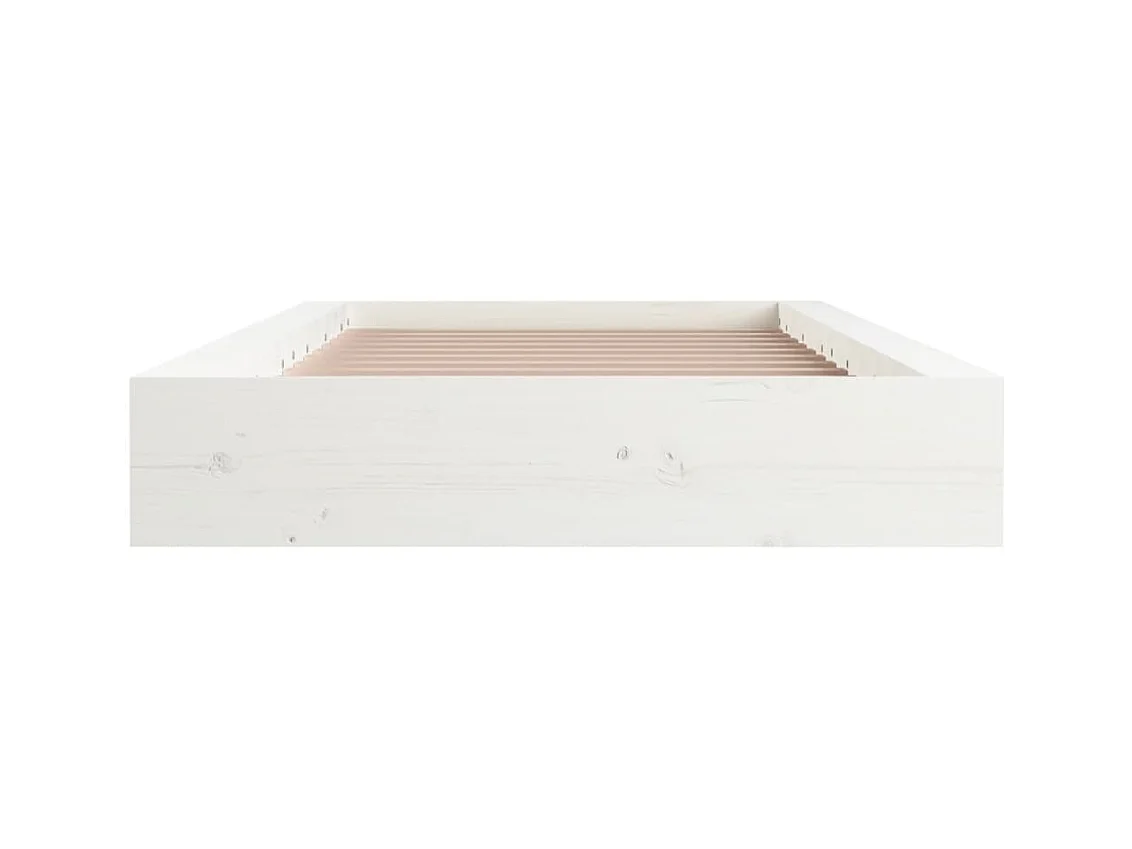 Lit-90x190 cm Blanc Simple Bois massif EGGB19238