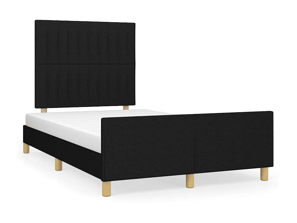 Lit-120x200 cm avec tête de lit Noir Tissu EGGB58235