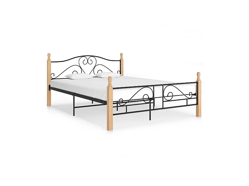 Cama em metal 140x200 cm preto PT383712