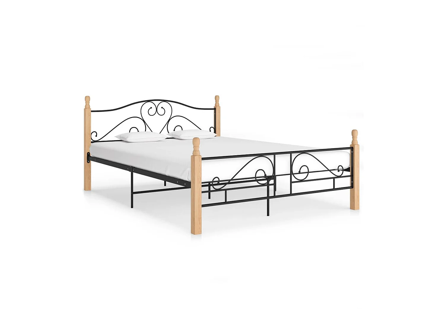 Cama em metal 140x200 cm preto PT383712