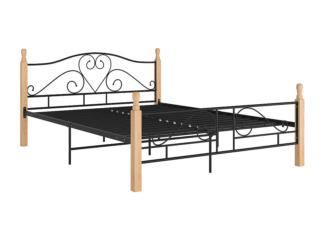 Cama em metal 140x200 cm preto PT383712
