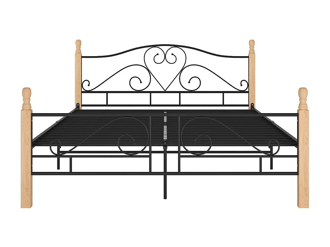 Cama em metal 140x200 cm preto PT383712