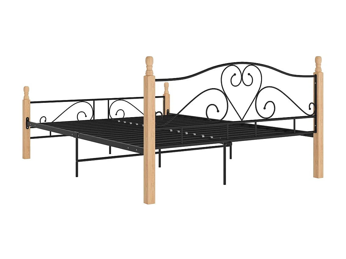 Cama em metal 140x200 cm preto PT383712