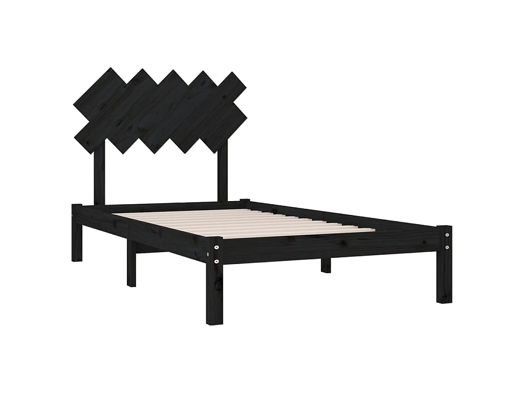 Lit-100x200 cm Noir Bois massif EGGB46330