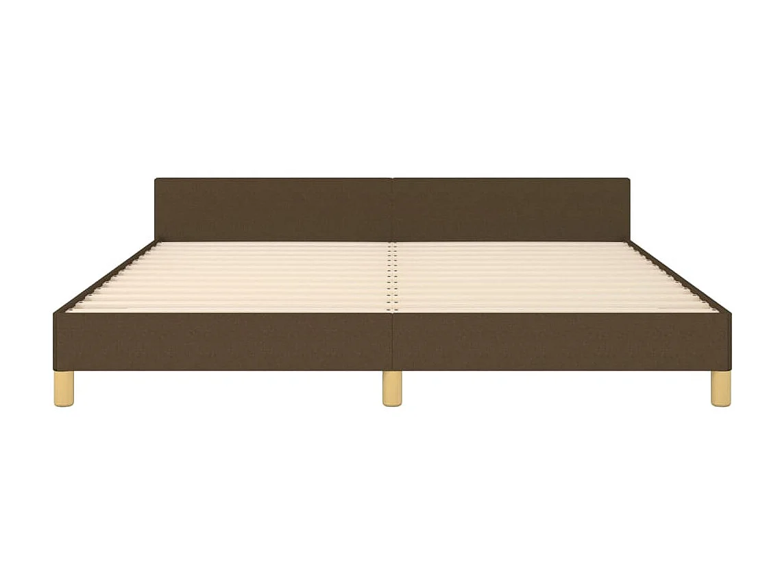 Lit-180x200 cm avec tête de lit Marron foncé Tissu EGGB18673