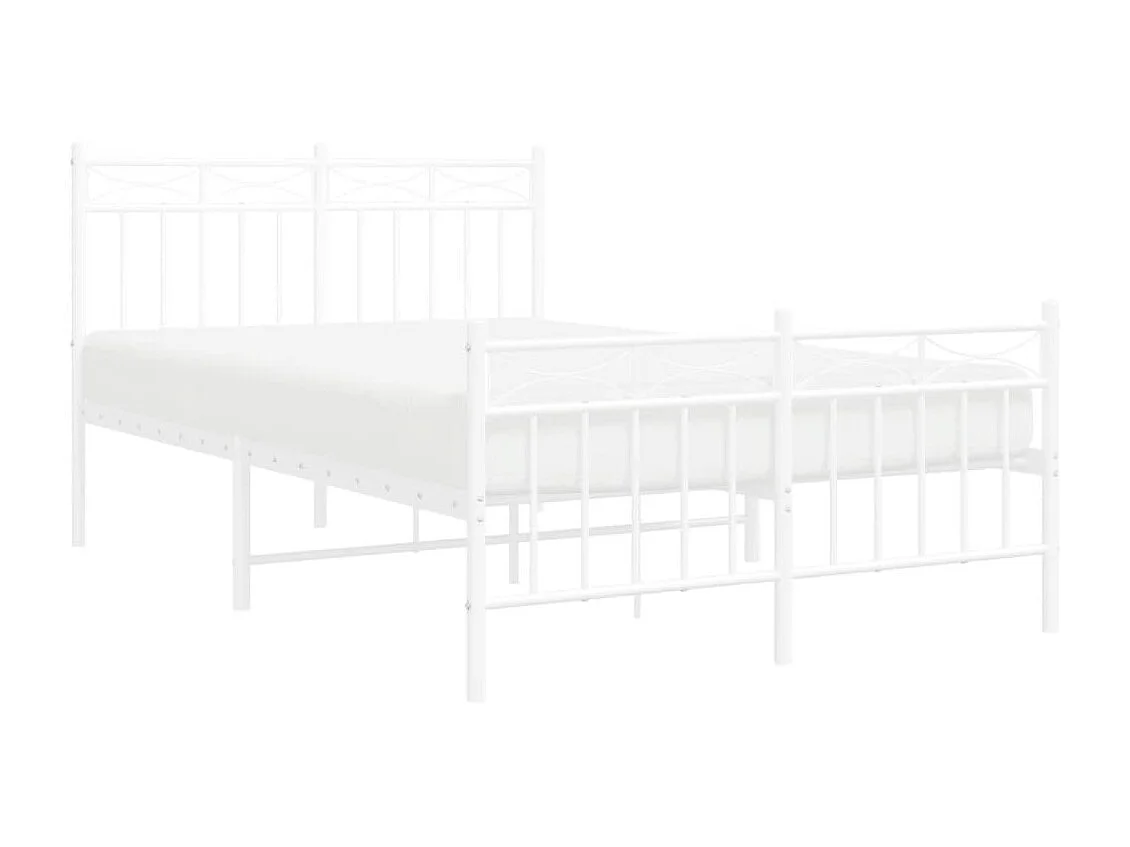 Cama com cabeceira e pés 120x190 cm metal branco PT252112