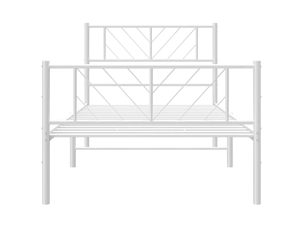 Cama com cabeceira e pés 90x200 cm metal branco PT366268