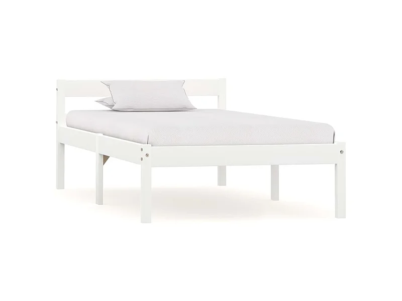 Lit-90x200 cm Blanc Bois de pin massif EGGB22026