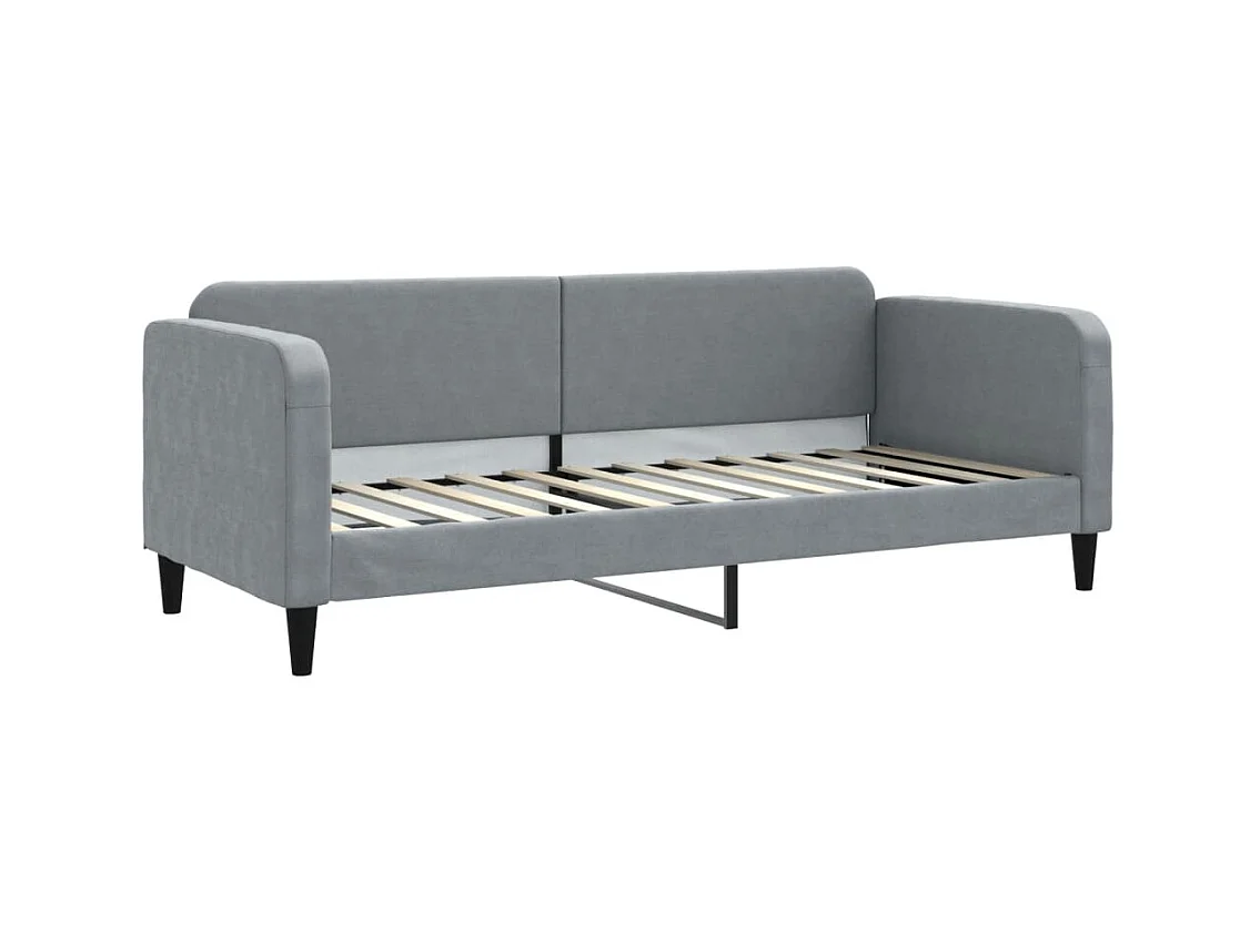 Lit-80x200 cm de repos gris clair tissu EGGB58161