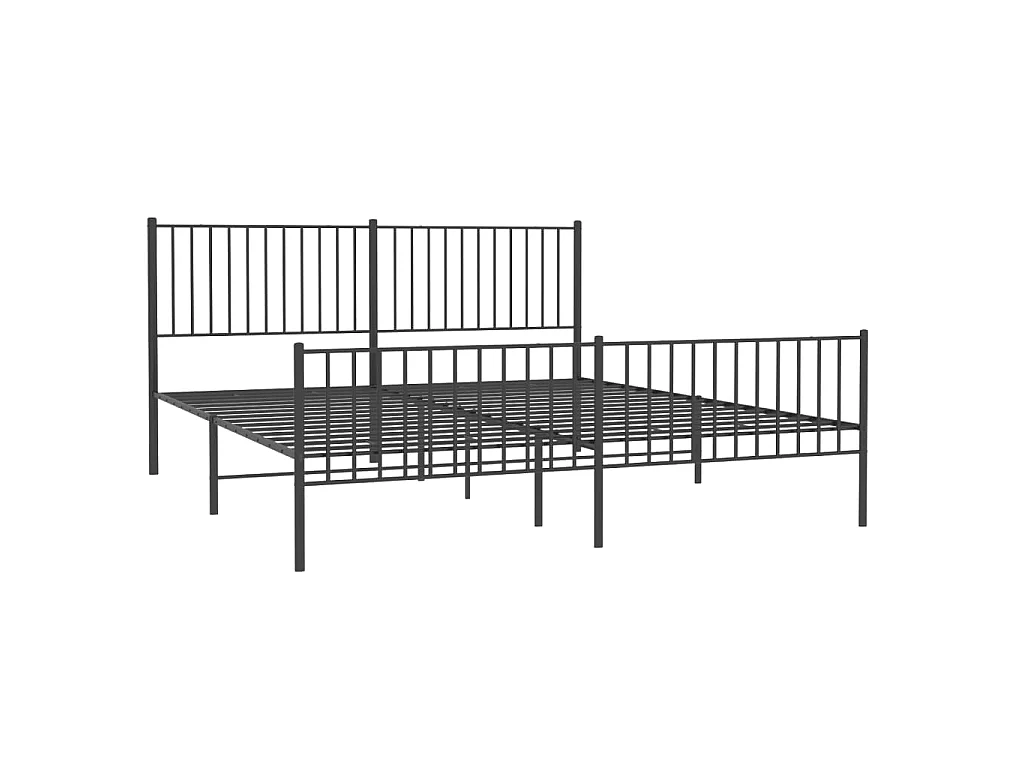Cama com cabeceira e pés 180x200 cm metal preto PT676736