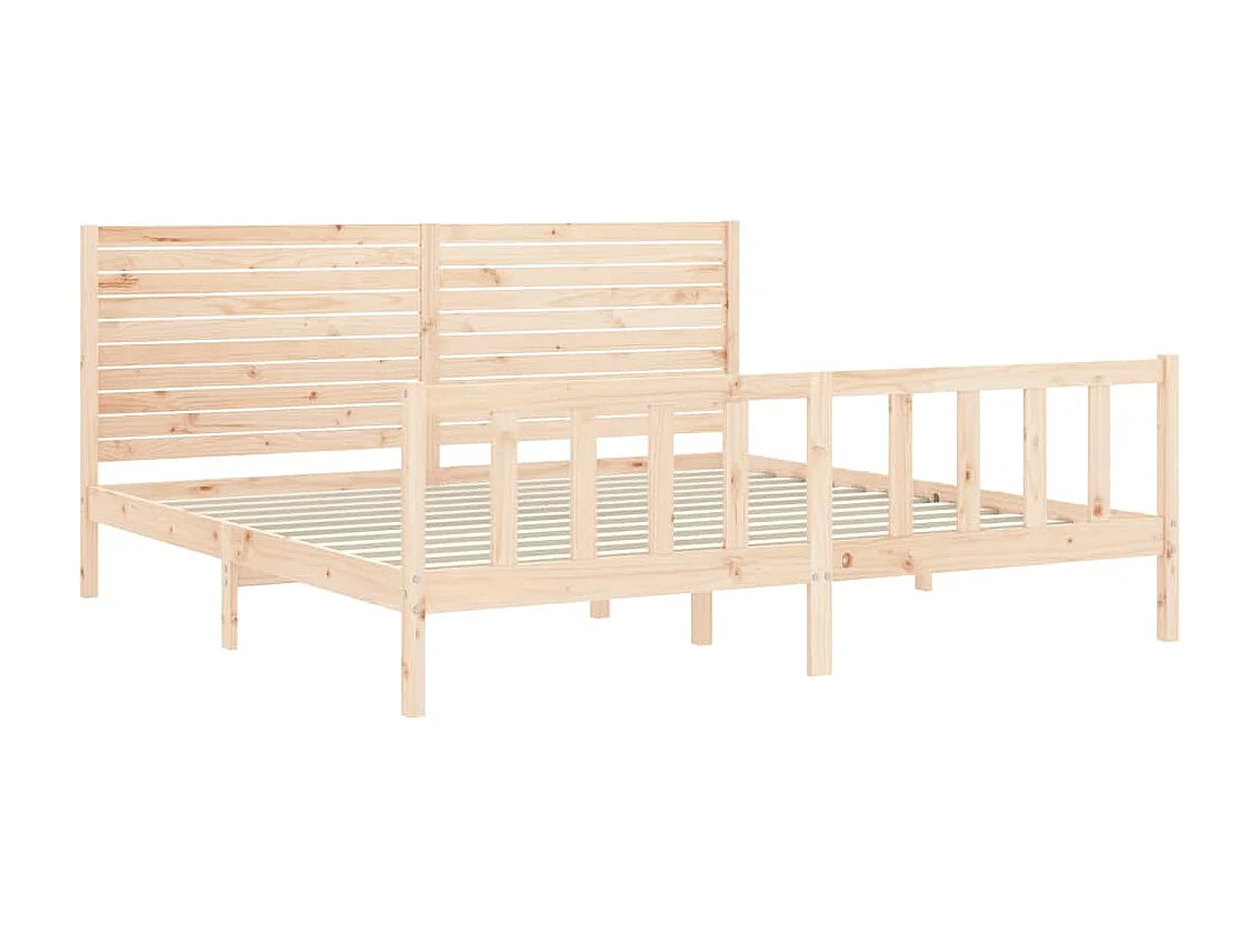 Cama com cabeceira 200x200 cm madeira maciça PT986729