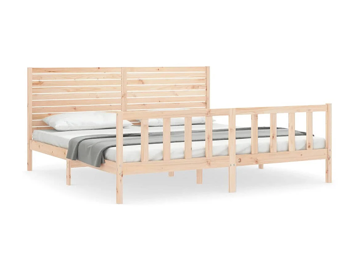 Cama com cabeceira 200x200 cm madeira maciça PT986729