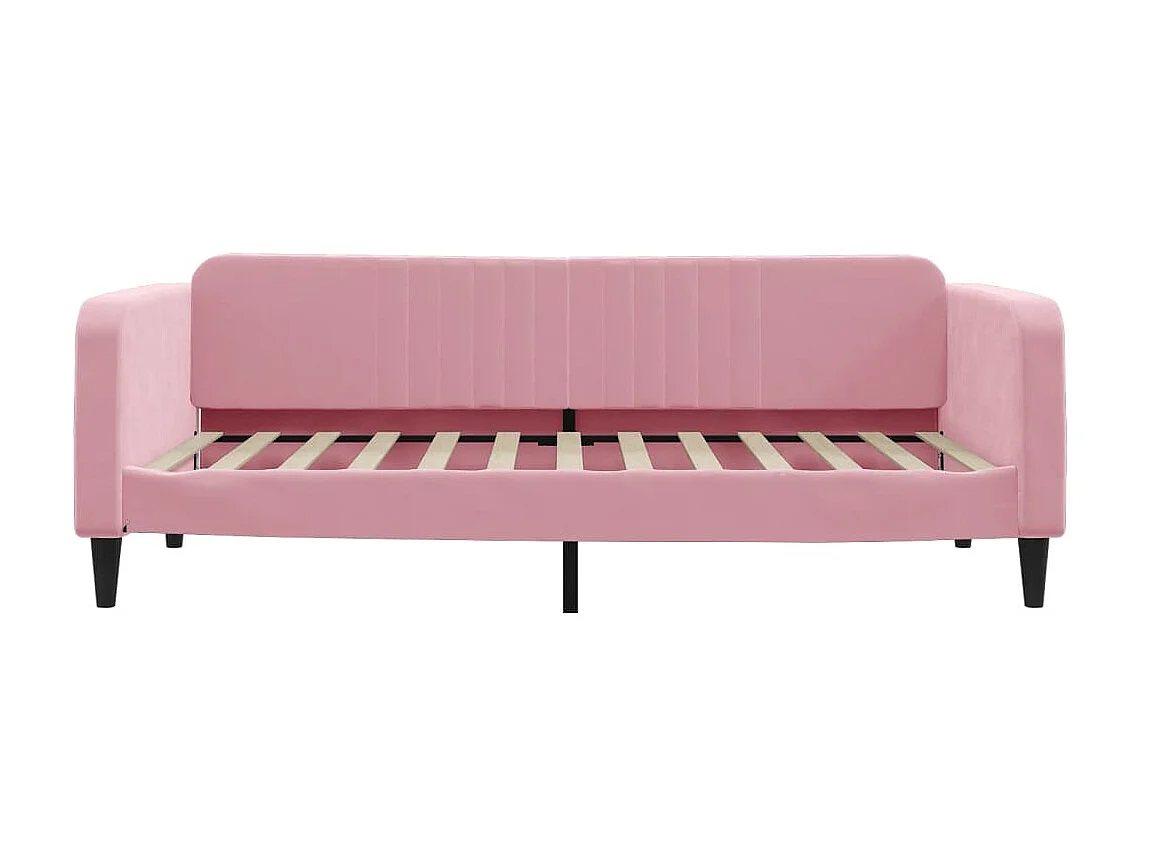Cama 100x200 cm terciopelo rosa ES47732