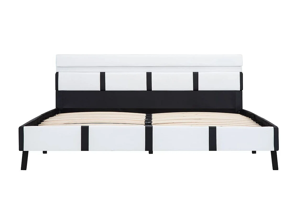 Cama c/ LED 120x200 cm couro artificial branco PT920404