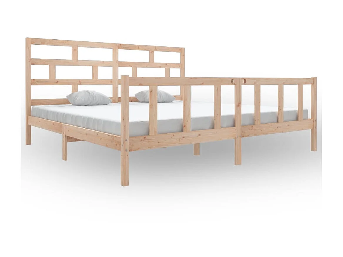 Lit-200x200 cm Bois de pin massif EGGB80397