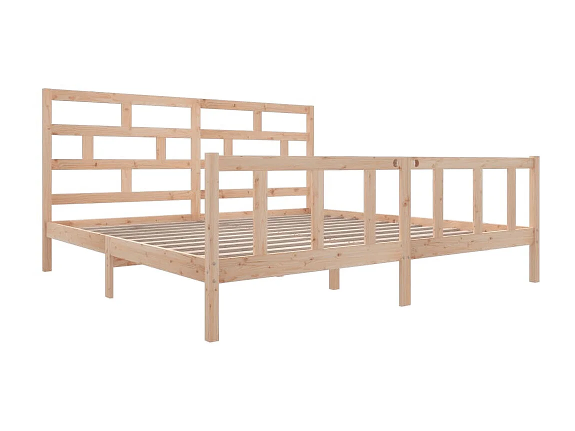 Lit-200x200 cm Bois de pin massif EGGB80397
