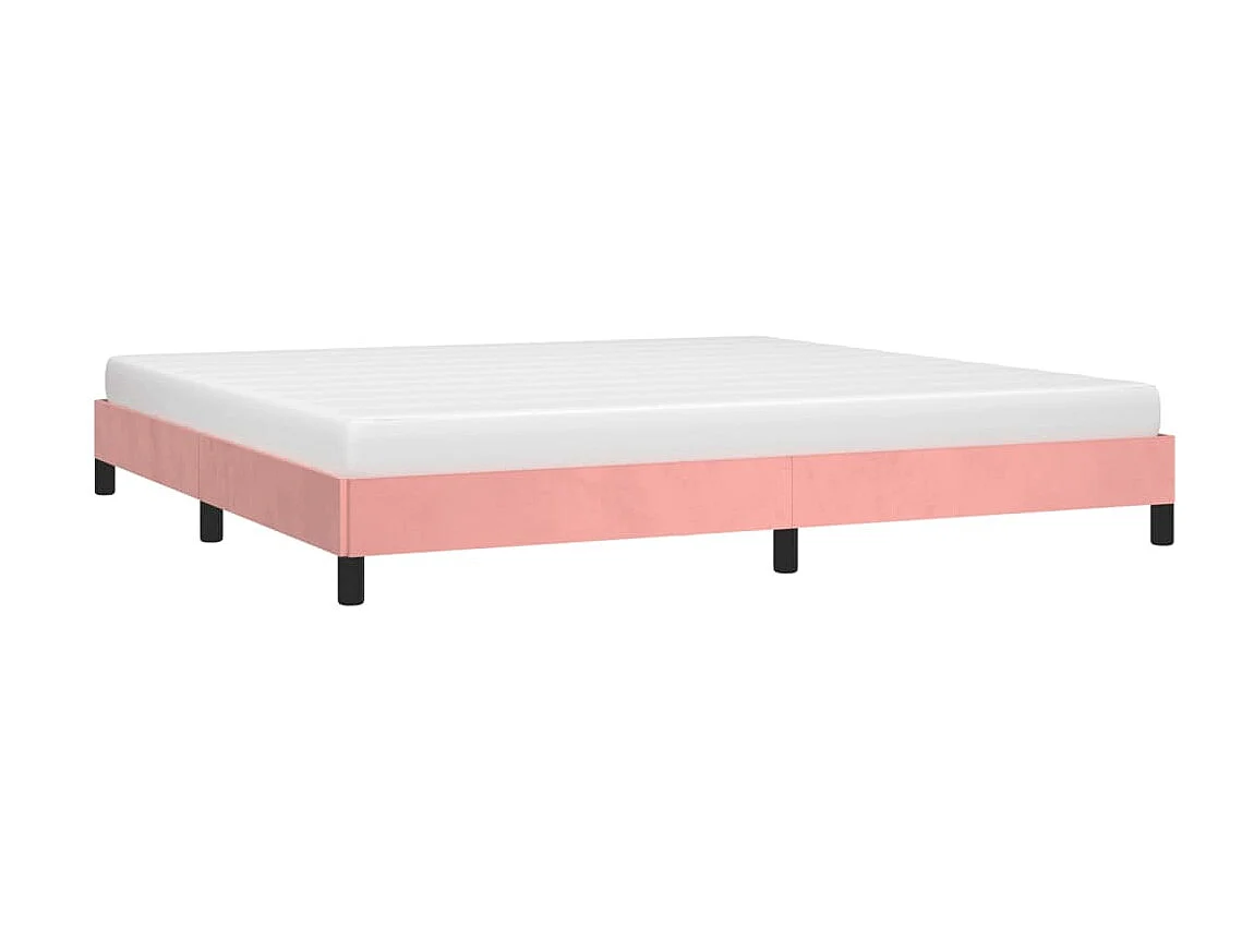 Cama 200x200 cm veludo rosa PT949817