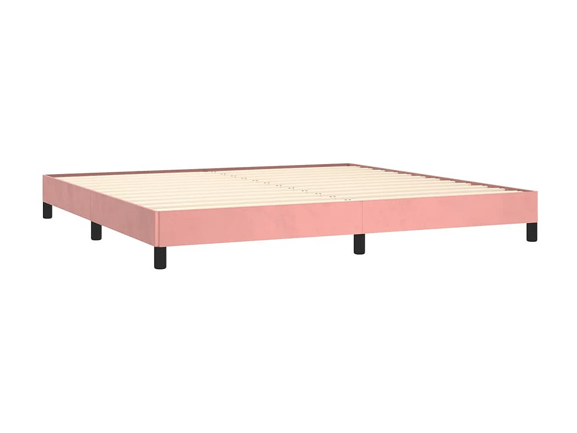 Cama 200x200 cm veludo rosa PT949817