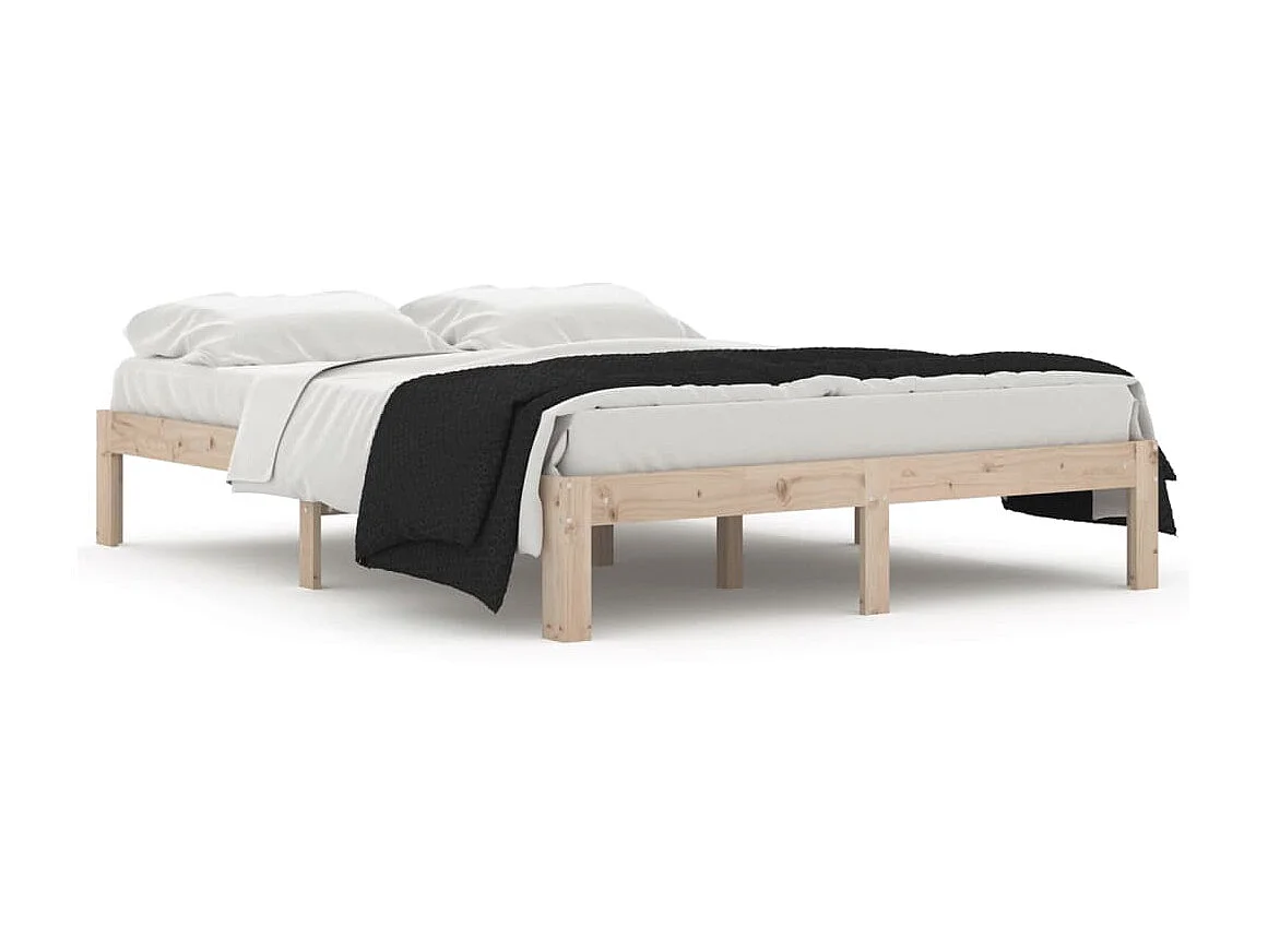 Lit-140x190 cm Bois de pin massif EGGB27834