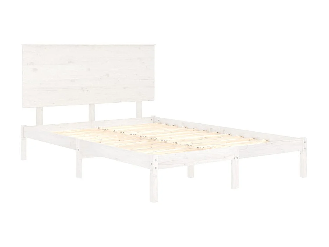 Bedframe massief grenenhout wit 140x190 cm NL82749