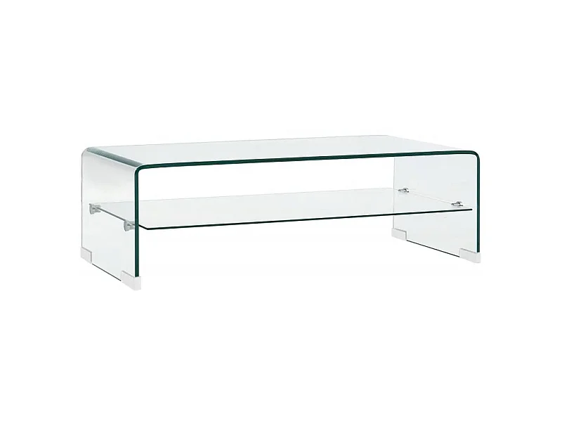 Mesa de centro de vidrio templado transparente 98x45x31 cm ES53297