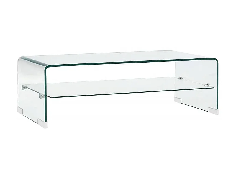 Salontafel 98x45x31 cm gehard glas transparant NL93349