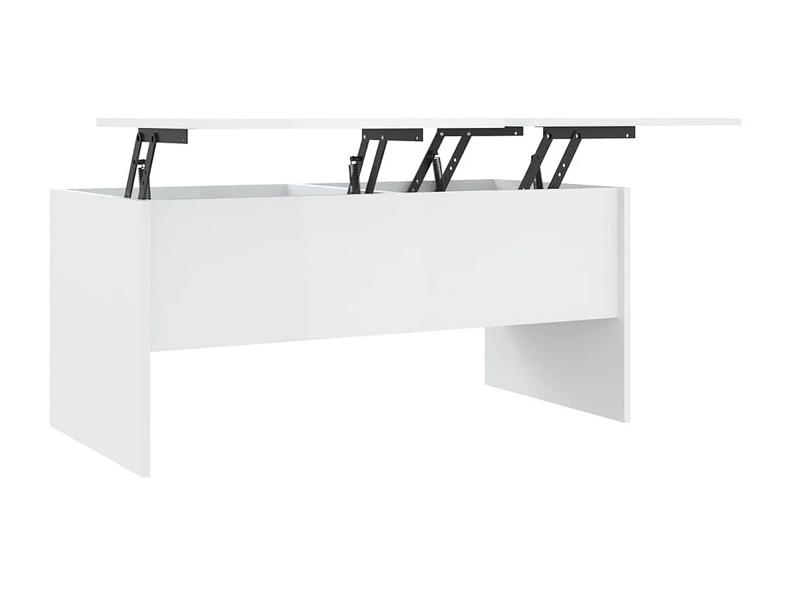 Table basse Blanc brillant 102x50,5x46,5 cm Bois d'ingénierie OFR10089 BonneVie Meuble