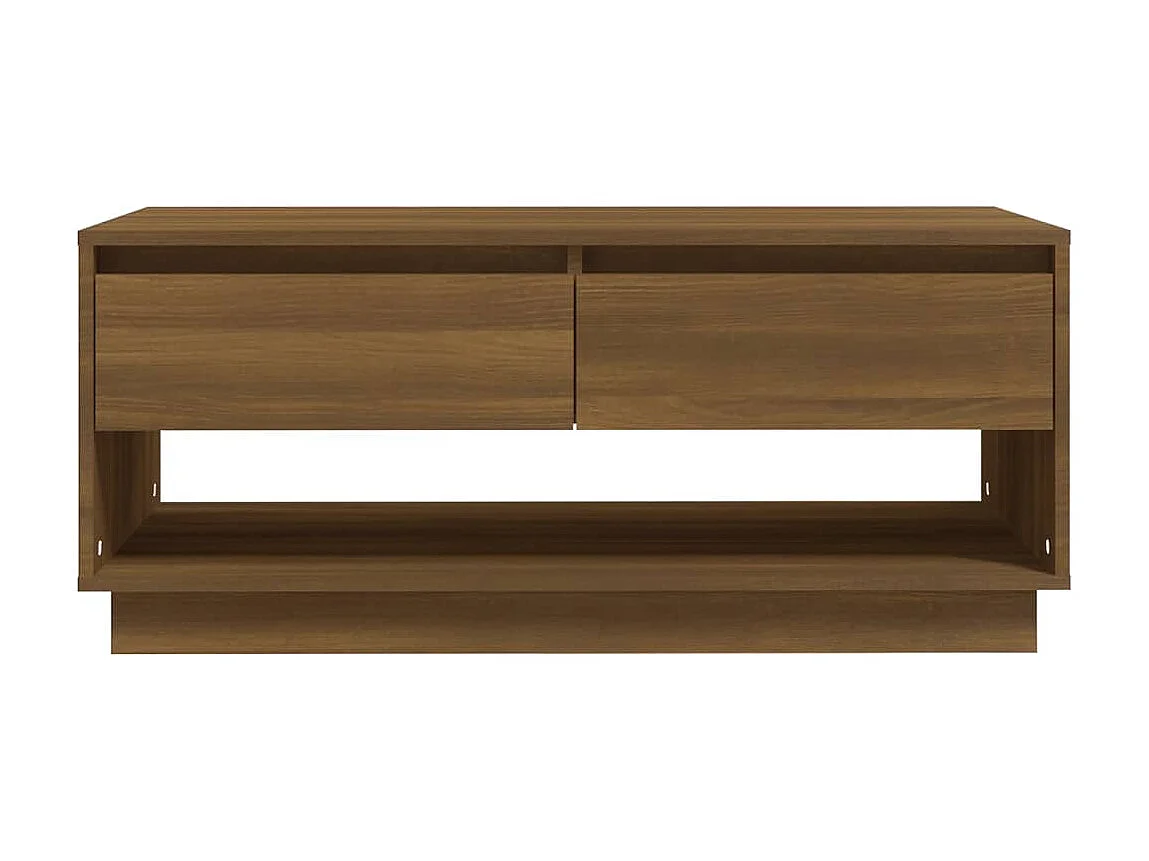 Table basse Chêne marron 102,5x55x44 cm Aggloméré OFR38594 BonneVie Meuble