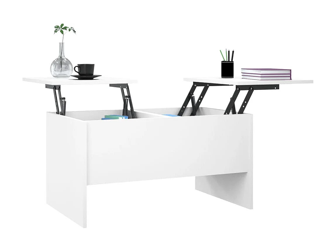 Mesa de centro madera contrachapada blanco 80x50x42,5 cm ES32187