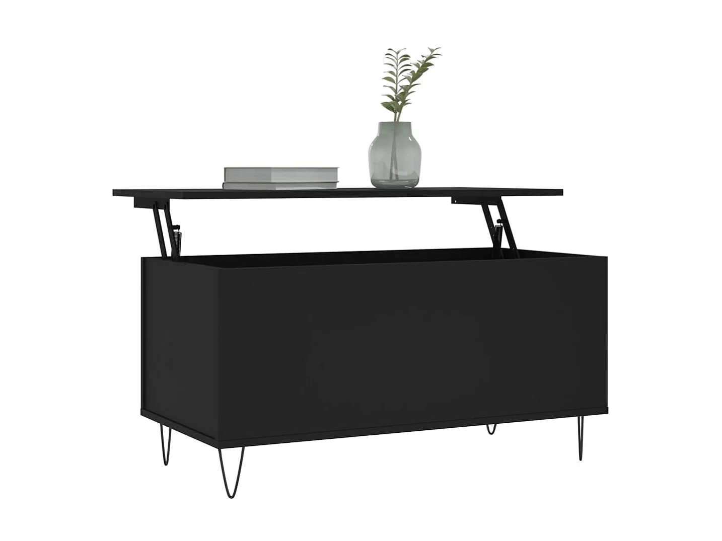 Table basse relevable Noir 90x44,5x45 cm Bois d'ingénierie OFR93287 BonneVie Meuble