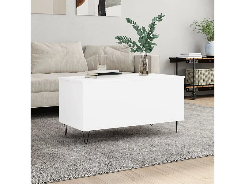 Mesa de centro madera contrachapada blanco 90x44,5x45 cm ES529431