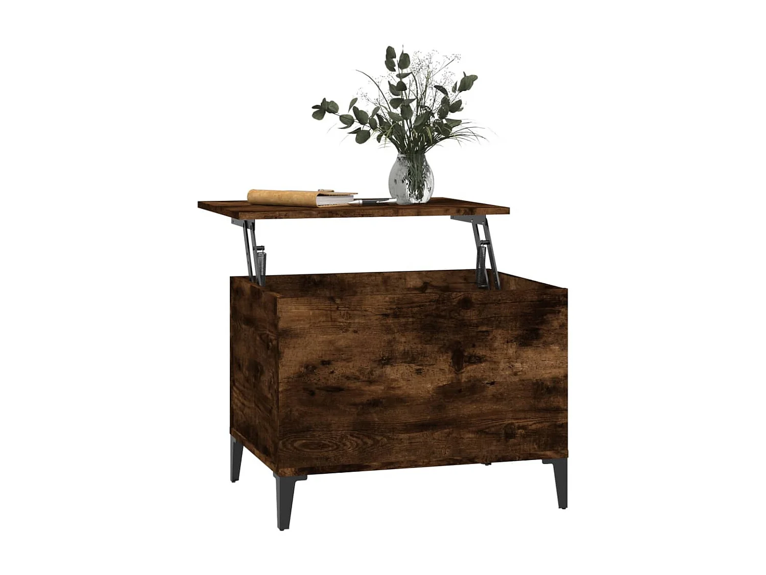 Table basse relevable Chêne fumé 60x44,5x45 cm Bois d'ingénierie OFR73618 BonneVie Meuble