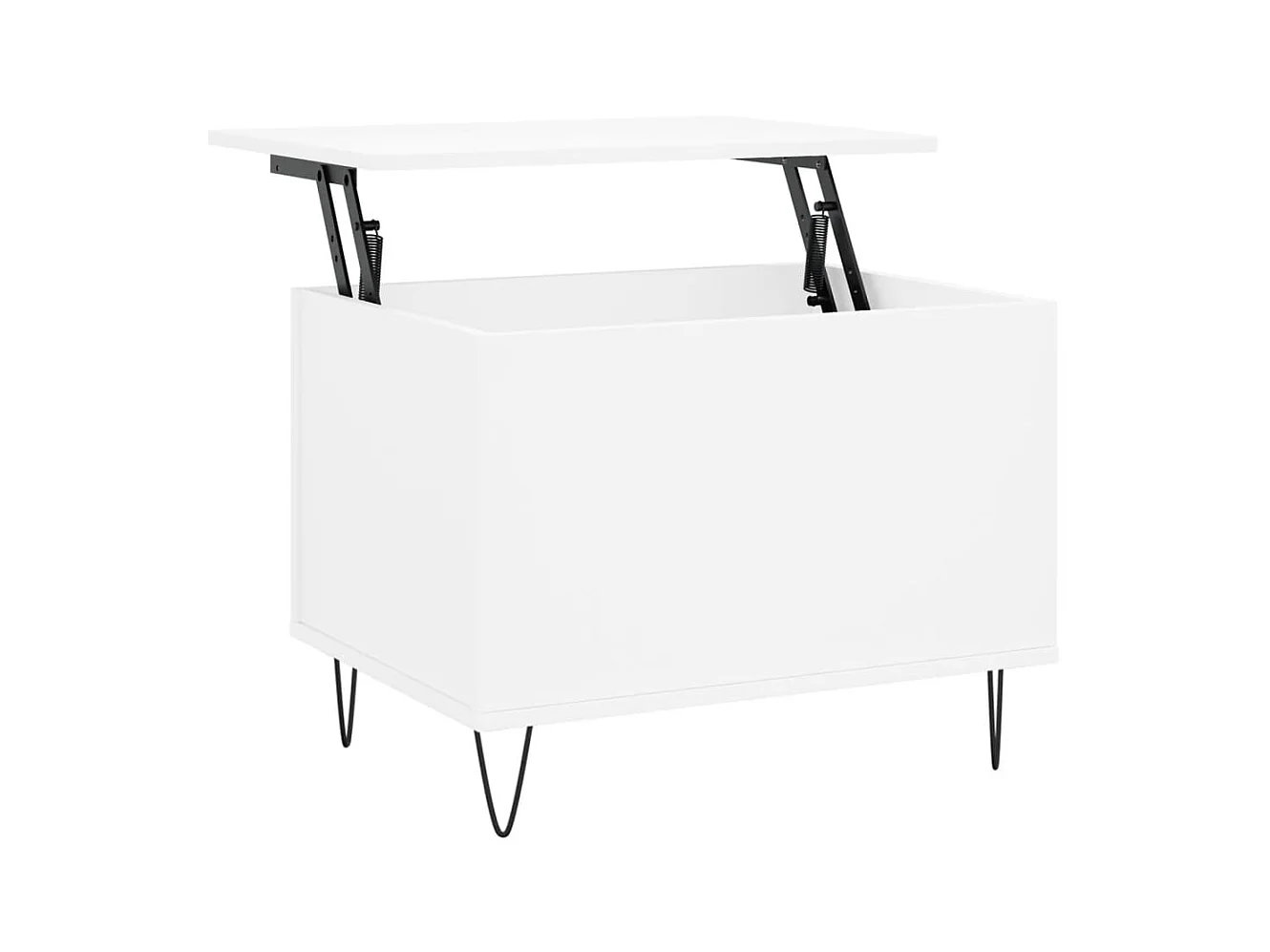 Table basse relevable Blanc 60x44,5x45 cm Bois d'ingénierie OFR67048 BonneVie Meuble