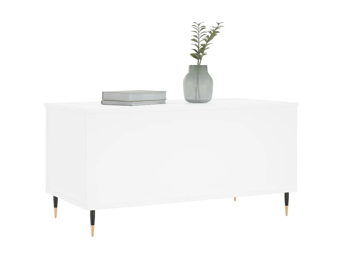 Table basse relevable Blanc 90x44,5x45 cm Bois d'ingénierie OFR75046 BonneVie Meuble