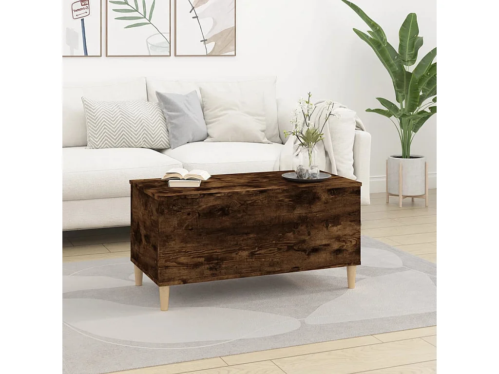 Mesa de centro madera contrachapada roble ahumado 90x44,5x45 cm ES771440