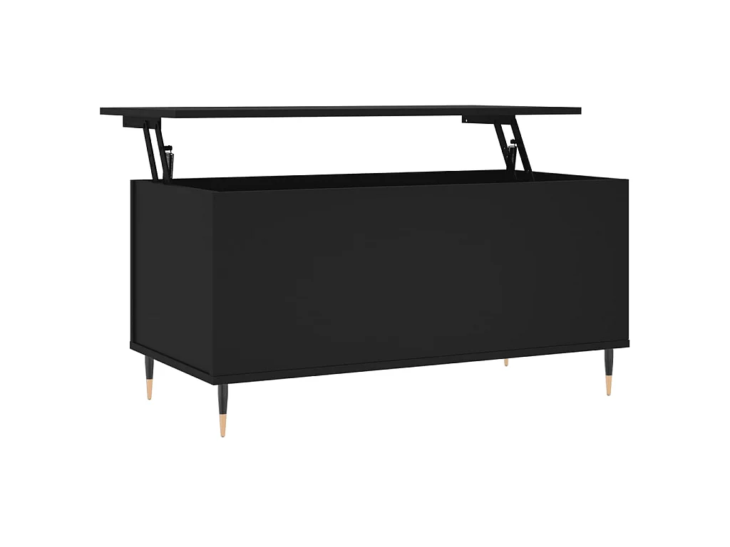Table basse relevable Noir 90x44,5x45 cm Bois d'ingénierie OFR71376 BonneVie Meuble