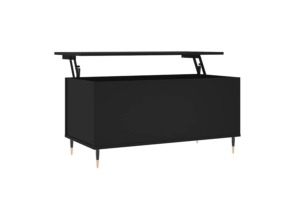 Mesa de centro madera contrachapada negro 90x44,5x45 cm ES993039