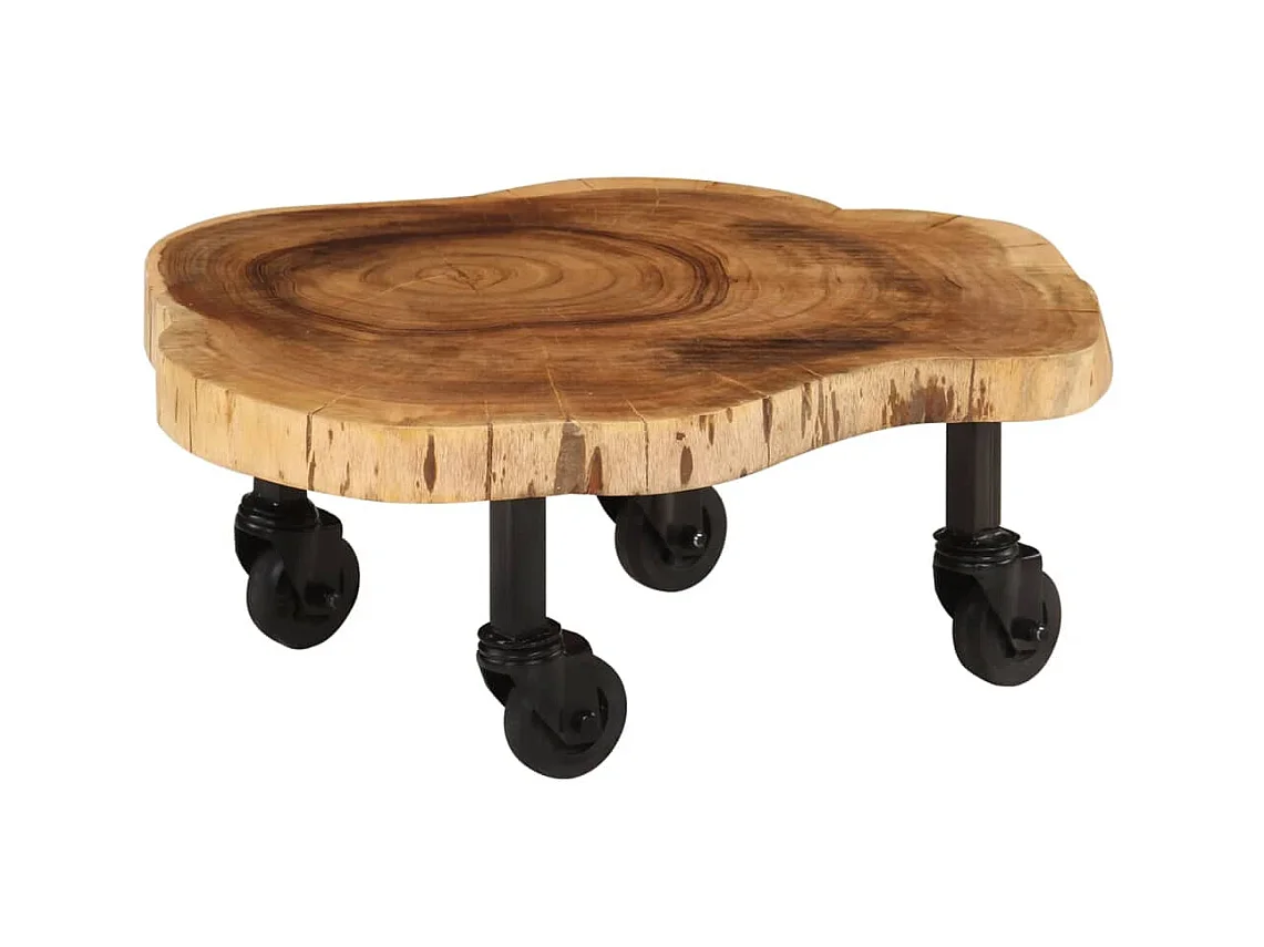 Table basse Bois d'acacia massif 60 x 55 x 25 cm OFR89936 BonneVie Meuble