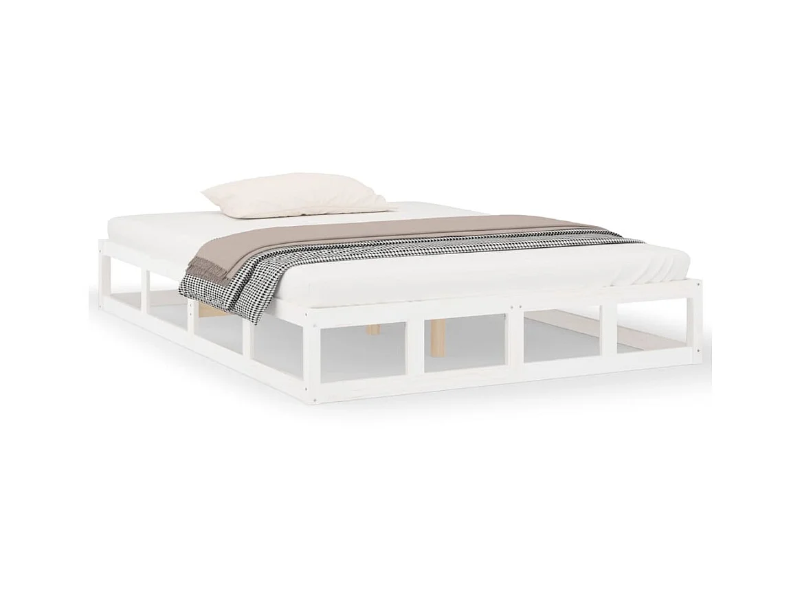 Lit-160x200 cm Blanc Bois massif EGGB36900