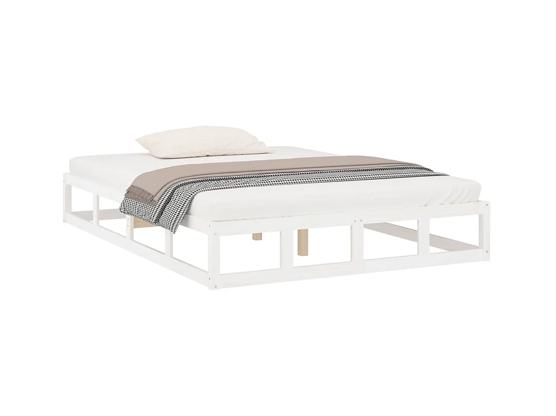 Lit-160x200 cm Blanc Bois massif EGGB36900