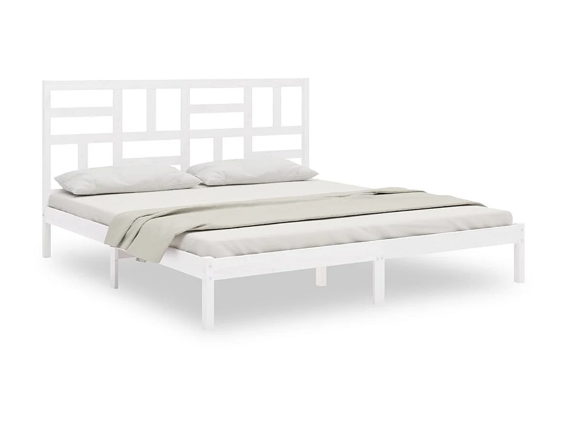 Lit-200x200 cm Blanc Bois massif EGGB31016