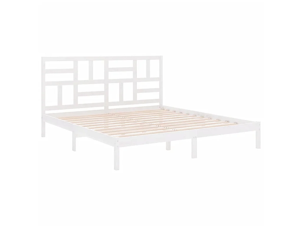 Lit-200x200 cm Blanc Bois massif EGGB31016