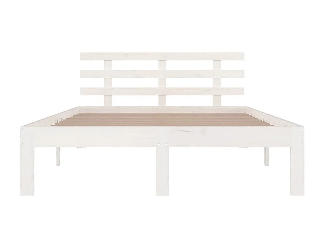 Cama 140x200 cm madera maciza blanca ES62391