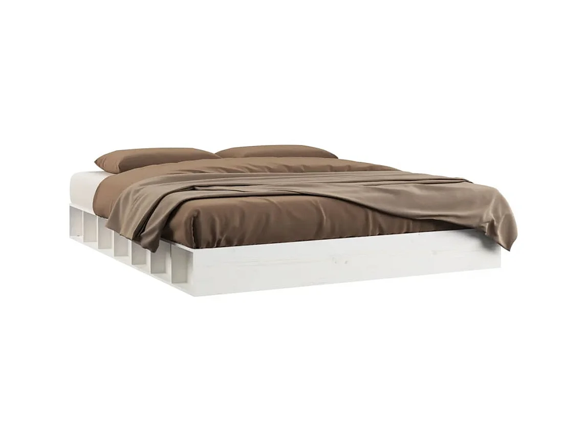 Lit-160x200 cm Blanc Bois massif EGGB43989